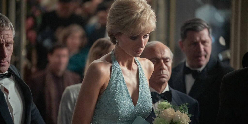 Elizabeth Debicki no papel de princesa Diana na 5ª temporada de "The Crown"